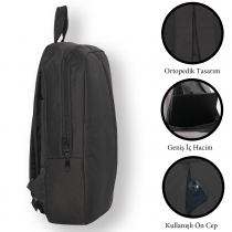 Gbag Cepli Ortopedik Siyah Laptop Sırt Çantası